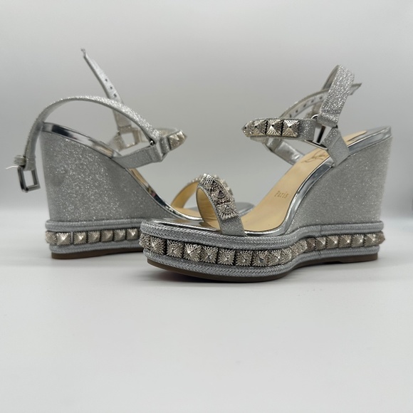 Super Sparkly, Silver Glitter Wedges - Picture 14 of 16